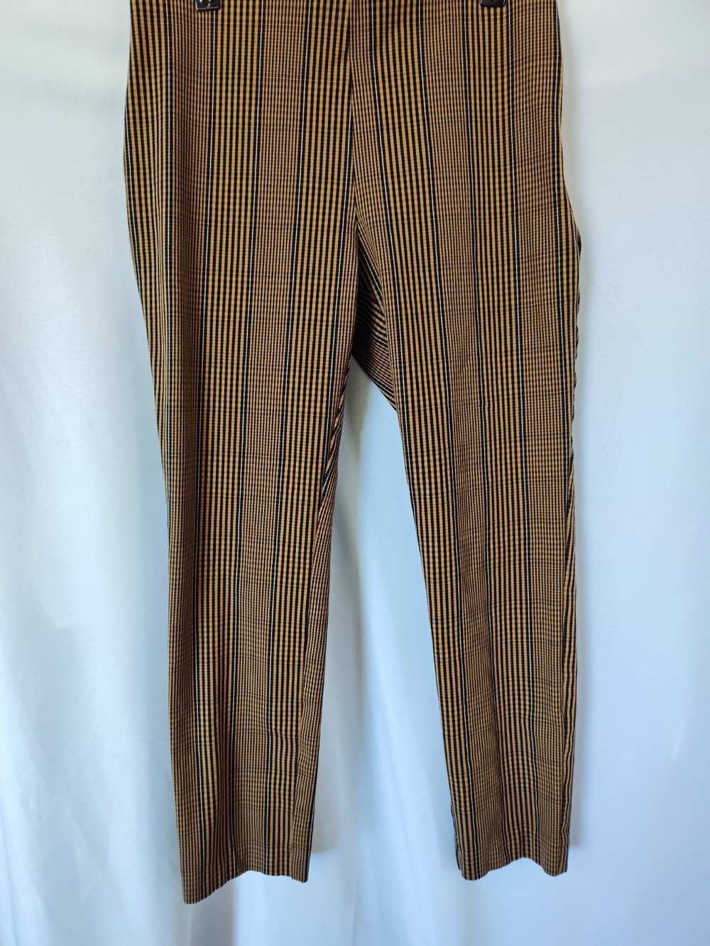 A New Day Women’s Brown Black Plaid Ankle Skinny Pants Slim Mid Rise 26"